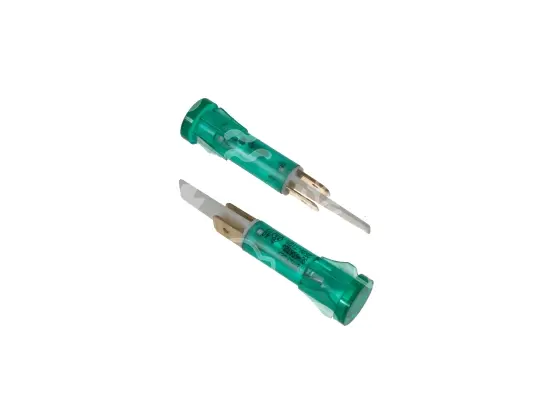 světlo signalizační, zelená, d= 10 mm, 250V, T90,